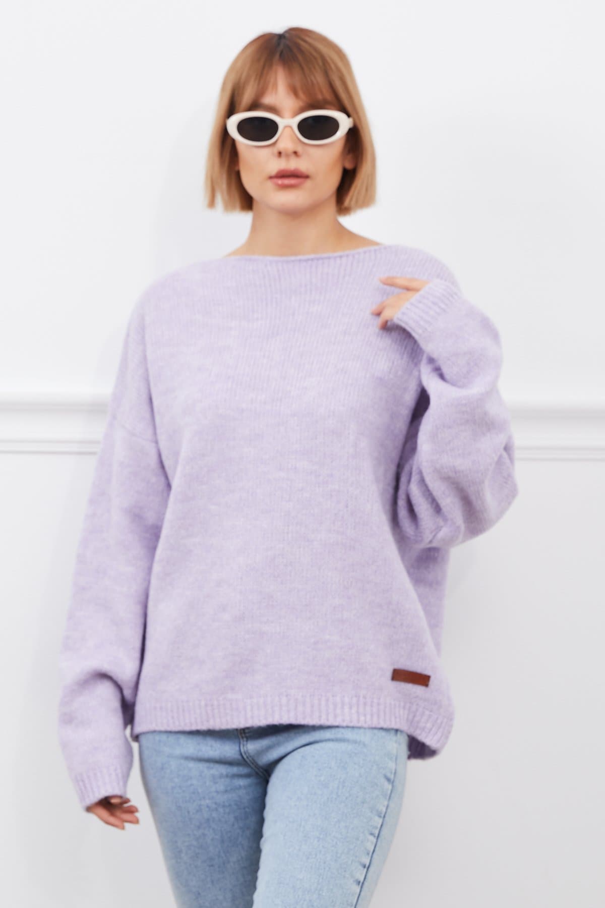 SWETER DZIANINOWY