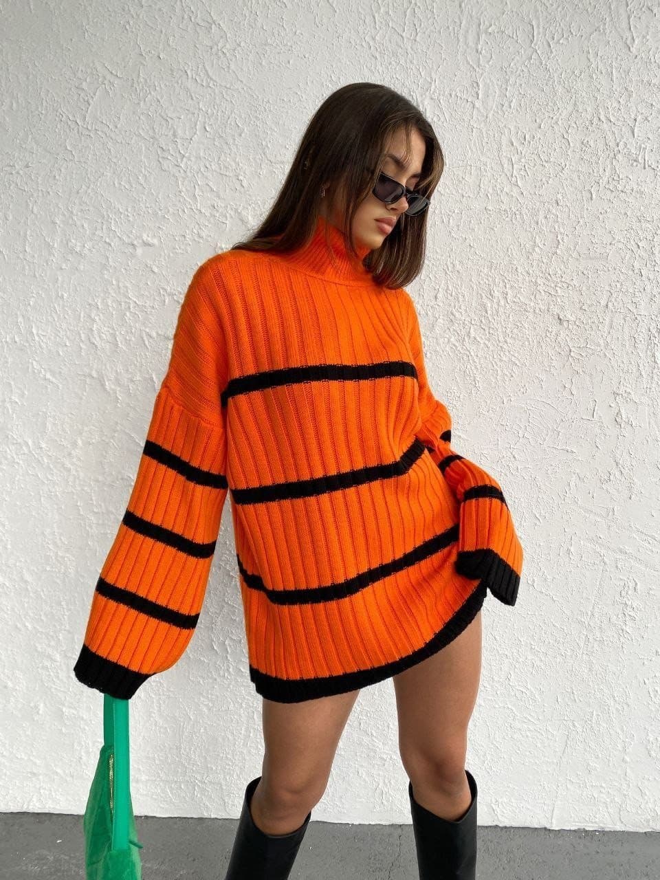 SWETER W PASKI - DZIANINA
