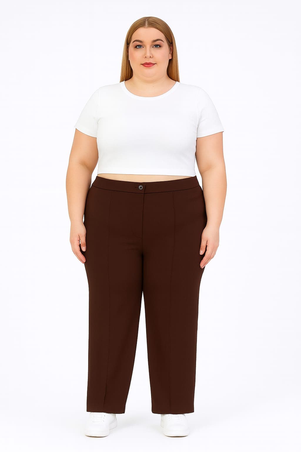 SPODNIE Z KANTEM PLUS SIZE